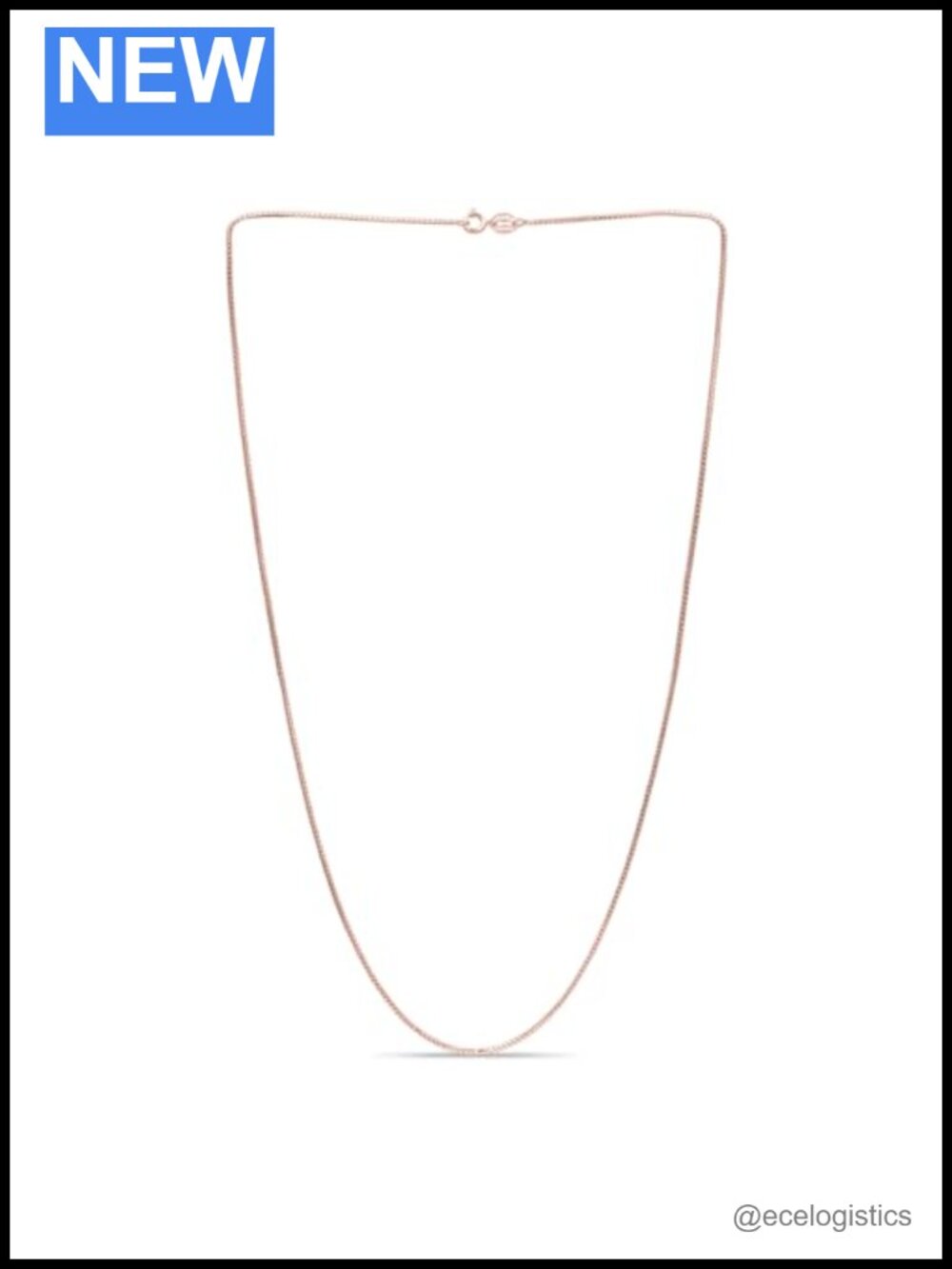 925 Sterling Silver Italian Box Chain Necklace 36" with Ring Clasp